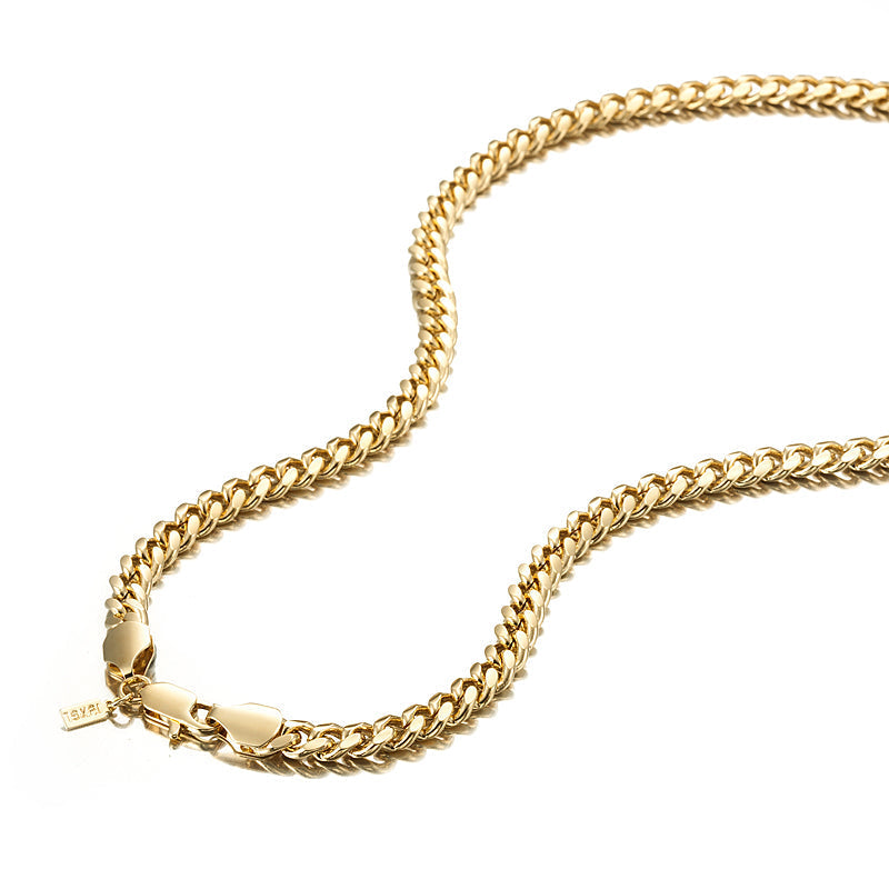 FB - 18ct Heavy Yellow Gold Plated Curb Chain Necklace with Lobster Clasp - USA Made