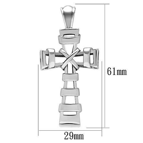 TK555 - High polished (no plating) Stainless Steel Necklace with No Stone-1